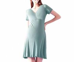 Damen Umstandsnachthemd Stillnachthemd Stillnachthemd Stillnachthemd Stilvoller Damen Schlafanzug Gr. 50, grün von YUNY