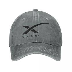 YUONME Baseball-Kappen 2023 SpaceX Starlink Logo Denim Pferdeschwanz Baseballkappe Verstellbare Mütze Erwachsene Unisex Mütze Hüte Frühling Herbst Vintage Casquette Geschenk von YUONME