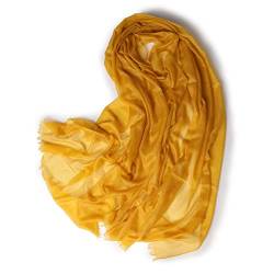 Damen Kaschmir Schal Frauen Schals Wrap Lange Große Weiche Stola, Hochzeit Schal Halstuch, 200 High Count Leichte Warme Reise Schal Sonnenschutz Stola Schal, Geschenke für Damen Mädchen Yellow4 von YUONNY