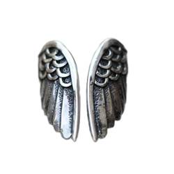 YUSHUO Boho Vintage Engelsflügel Ring für Damen und Herren, kreative Öffnung, Fingerring für Damen, Ehering, Schmuck, größenverstellbar, Silber von YUSHUO