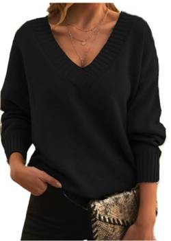 Damen Strickpullover Loose Warm Pullover Oversize Pulli Stricken von YUTILA