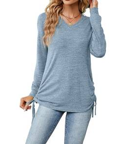 YUTILA Damen Einfarbig Langarmshirt Casual Shirt Pullover Freizeitkleidung von YUTILA