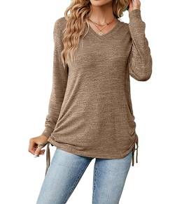 YUTILA Damen Einfarbig Langarmshirt Casual Shirt Pullover Freizeitkleidung von YUTILA