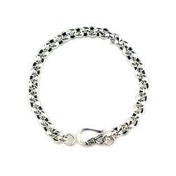 YUUKI Armband Silber 925 Damen,Vintage Sterling Silber Armband Für Frauen Paar Armband Armreif Mit Silberner O-Kette 925 Silber Armband Modeschmuck Für Männer Frauen,5Mm(19Cm) von YUUKI