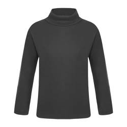 YUUMIN Mädchen Junge Rollkragen Thermoshirt Warm Langarm Thermo Unterhemd Sweater Langarmshirt Sport Tank Crop Top Weich Shirt Unterhemd SLIN Gr. 80-128 Schwarz A 146-152 von YUUMIN