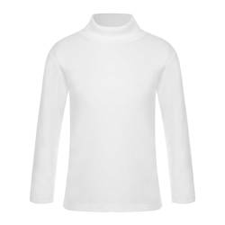 YUUMIN Mädchen Junge Rollkragen Thermoshirt Warm Langarm Thermo Unterhemd Sweater Langarmshirt Sport Tank Crop Top Weich Shirt Unterhemd SLIN Gr. 80-128 Weiß A 146-152 von YUUMIN