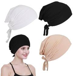 Kopftuch Damen Hijab，Ramadan Unterschal Hijab Frauen Hijab Undercap，Elastizität Turban Hut Lange Mode Unterschal Hijab Kopftuch Islamische Muslimische Kopftuch Mit Tie Back Closure Kopfbedeckung von YUWJOOWEE