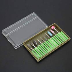 10-teiliges Elektrisches Nagelbohrer-Set, Wolframstahl, Keramikmaterial-Set BH-05, für Nägel, Glas, Kunststoff, Metall, Stein, Fliesen, Keramik, mit Ersatzteilzubehör von YUYTE