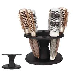 Haarbürstenhalter mit 8 Löchern, Mehrzweck-Organizer für Salon und Zuhause. Einfache Installation, Hält die Haarwerkzeuge organisiert. Schwarzer Kunststoff. (BLACK) von YUYTE