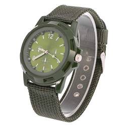 YUYTE Herren Uhr Militär Uhr Outdoor Armbanduhr, Elektronische Analoge Runde Uhren Haltbares Nylonband, Elektronisches Uhrwerk Sorgt für Genaue Zeitmessung, für Den Täglichen Gebrauch(Grün) von YUYTE