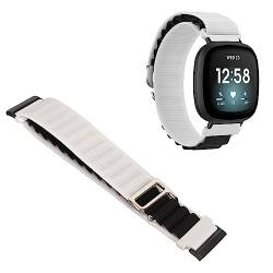 YUYTE Stretch-gewebtes Nylon-Smartwatch-Armband-Ersatzzubehör, für Versa 4 3 Sense 2, Mehrfarbig (Weiß und Schwarz) von YUYTE