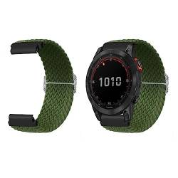 YUYTE Verstellbares Nylonarmband, für die Uhr Fenix ​​​​7S, 6S, 5S. Schweißabsorption und Schnelles Trocknen. Perfekt für den Sport, mit Schnalle. Ideal Zum Schwimmen und Sport (OD Grün) von YUYTE