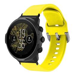 YUYTE Verstellbares Silikon-Uhrenarmband für Suunto7 mit Bequemer und Sportlicher Knopfschnalle, Silikonarmbänder für Männer und Frauen (Gelb) von YUYTE