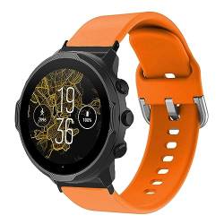 YUYTE Verstellbares Silikon-Uhrenarmband für Suunto7 mit Bequemer und Sportlicher Knopfschnalle, Silikonarmbänder für Männer und Frauen (Orange) von YUYTE