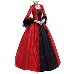 YWBleked Abendkleid Damen Halloween Gothic Viktorianisches Kleid Gothic Fasching Karneval Prinzessin Kleidung Abendkleid von YWBleked