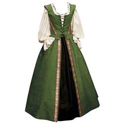 YWBleked Abendkleid Damen Halloween Prinzessin Cosplay Kleid Halloween Kleid Kleidung 18. Jahrhundert Trompetenärmel Prinzessinnenkleid von YWBleked