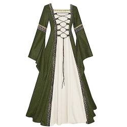 YWBleked Mittelalterliches Kleid Prinzessin Cosplay Kleid Damen Gothic Kleidung Fasching Karneval Mittelalter Kleid Ballkleid von YWBleked