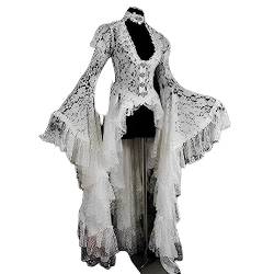 YWBleked Partykleid Vintage Kleid Gothic Viktorianisches Kleid Cosplay Fasching Karneval Cosplay Mittelalter Kleid Mittelalterkleid von YWBleked