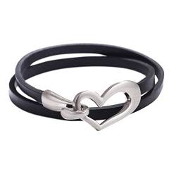 Hochzeitstag Geschenke für Frauen Liebes-einfaches -Ring-Armband-Multifunktionsarmband-Kragen-heiße Frauen-einfaches mehrschichtiges Armband-Art- Weisenettes Armband Buchstaben (Black, One Size) von YWJewly