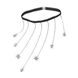 Körperketten Oberschenkelkette Beinkette übertrieben sexy Spitze elastisches Seil Schmetterling Tier Beinkette Perlenkette (A-Silver, One Size) von YWJewly