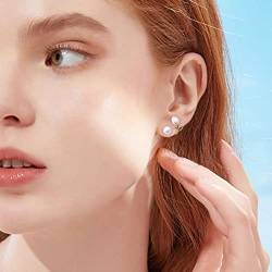 Ohrclips Rosa Blumen-Frühlings- Sommer-Ohrringe 2022 Junge Luxus-kleine Ohrstecker für Frauen Rot ene Ohrringe (A-e, One Size) von YWJewly