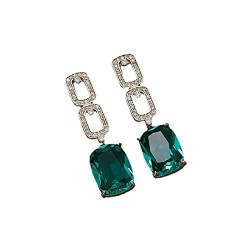 Ohrringe Bunt Geometrische -Smaragde-Weinlese-Ohrring-Temperament-Mode-Ohrringe Blaue Diamantohrringe (A-f, One Size) von YWJewly
