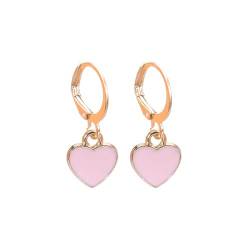 Ohrringe Damen klassische Niedliche Liebesform-Ohrringe für Frauen Mädchen, leichte Luxus-kreative Ohrringe, einfacher Stil, Ohrringe als Geschenk Ketten Ohrringe Silber (Pink, One Size) von YWJewly