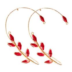 Schmuck Damen Ohrringe Piercing ohne Haken Ohr Perlen Mode Perlenohrringe Handgemachte Ohrringe Ohrringe Mädchen Perlen (Red, One Size) von YWJewly