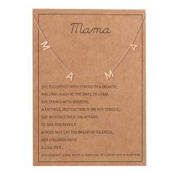Venezianerkette Geschenk für Ihre eigene Mama-Halskette mit Segenskarte, Titanstahl plattiert, 1 Mama-MAMA-Halskette, passende Karte, Segensgeschenk zum Muttertag Fragezeichen (a-Gold, One Size) von YWJewly