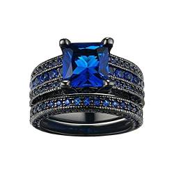 YWJewly Armband Zur Mädchen Ring Set Hers Wedding Band Plated Bridal Pink Edelstahl Set Couple Ring Seine Armbänder in Masse (Blue, 10) von YWJewly