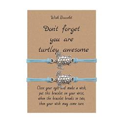 YWJewly Armreif Mode Schildkröten-Armband mit Glückwunschkarten-Charm-Armband für Mädchen, Accessoires, Weihnachtsgeschenke Böhmischer Schmuck Für (Dark Blue, One Size) von YWJewly