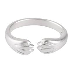 YWJewly Edelstahl Ringe Damen Gold Ring-niedlicher Tiertiger-Stufen-Ring-Damen-Ring-weiblicher Art- Weisepersönlichkeits-Ring-einfache Damen-Ringe Rucksack Der Ringe (b-Silver, One Size) von YWJewly
