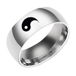 YWJewly Knöchelringe Zehenringe Einfacher Titanstahl-Ring-Frauen-Ring-Karikatur-niedlicher Schmuck-Ring Adapter Ringe Für Filter (Silver, 10) von YWJewly