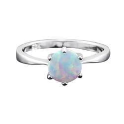 YWJewly Knöchelringe Zehenringe Einfaches Mode-Opal-Ring-Silber-Ring-Valentinstag-Geschenk für Frauen Roller Rings (Silver, 10) von YWJewly