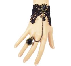 YWJewly Muttertag Armband Lady Chain Ring Spitze Finger Mädchen Armband Armband Vintage Armbänder Billiger Schmuck (F-Black, One Size) von YWJewly