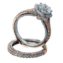 YWJewly Offene Ringe Mit Verstellbaren Promise Rings Rose Gold Round Color Set Ring Ehering Set -Verlobungsring Ringe 51 (Silver, 7) von YWJewly