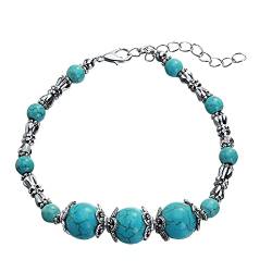 YWJewly Partner Armbänder Luxus-Retro-Perlen Mode türkisblaue Geschenke Uhrenarmband handgemachte Damenschmuckarmbänder Armband Für Perlen (5-Multicolor, One Size) von YWJewly