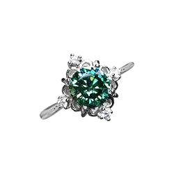 YWJewly Ringe Art- Weisegrüner Zirkonia-Ring -Hochzeits-Antrags-Ring der einfachen Frauen Ringe Eheringe (Green, 7) von YWJewly