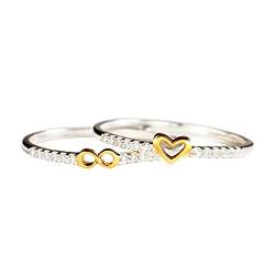 YWJewly Ringe Reative Modeschmuck Dame Verlobungsring Liebesring 8 Abbildung Ring Set Ring Legierung Ringgröße 5 bis 11 für Männer Frauen Ringe Aus Perlen (Gold, 6) von YWJewly