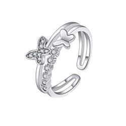 YWJewly Ringe für Frauen MäDchen Legierungen Silber Open Ring Fashion-Verstellbare Damenringe Ringen Sporthose (5-sliver, One Size) von YWJewly