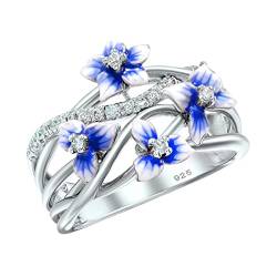 YWJewly Stressabba-u Geschenk weibliches Mädchen Backkleber-Ring mit -Verlobungsring Frauen Farbe malen violette Ringe Der Der Ringe Zwei (Blue, 8) von YWJewly