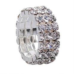 YWJewly Verlobungsring Ehering Ring für Braut Damen Steel DIY- elastischer rostfreier Diamantring Seil Diamond 3 Ringe 7 Rings Grande (5-Multicolor, One Size) von YWJewly