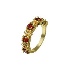 YWJewly Verstellbare offene Verlobungsringe Ring für Frauen Schmuck rot Mode Ring verlobt Zirkon Schmuck helle Ringe Zigarette Silikon Ringe (Gold, 10) von YWJewly