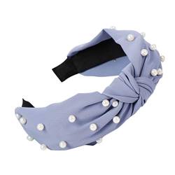Damen Breit Haar-Stirnband mit Bördeln Haar Kopfband Mode Knoten-Haarband Einfache SüßE YWLINK MäDchen Einfach Polka Dot Elegant Sport (Blau,) von YWLINK