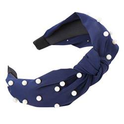 Damen Breit Haar-Stirnband mit Bördeln Haar Kopfband Mode Knoten-Haarband Einfache SüßE YWLINK MäDchen Einfach Polka Dot Elegant Sport (Marine,) von YWLINK