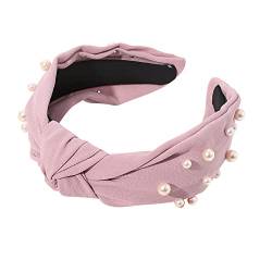 YWLINK Haar Kopfband Mode-Knoten-Haarband Einfache SüßE YWLINK MäDchen Einfach Volltonfarbe Elegant Sport Breit Haar-Stirnband (A2-Pink, One Size) von YWLINK