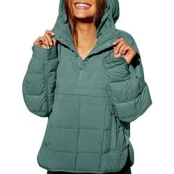 YWLINK Leichte Steppjacke Damen,Damen Übergangsjacke Leichte Steppjacke mit Kapuze Freizeitjacke Parka Jacke Regenjacke Windjacke Bomberjacke Sportjacke Reißverschluss Wärme(Minzgrün，S) von YWLINK