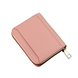 YWLINK Mode Frauen ID Kurze Brieftasche Einfarbige Tasche Reißverschluss Geldbörse Mehrere Kartenfächer Clutch Bag Kleine Geldbörsen Damen Schwarz (Pink, One Size) von YWLINK
