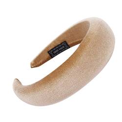 YWLINK Mode Samt Sport Haarband Volltonfarbe Damen Haar Kopfband Einfache SüßE MäDchen Stirnband(A Khaki,) von YWLINK