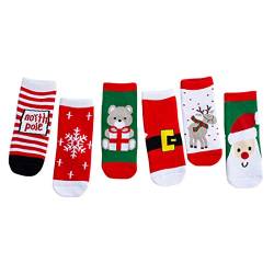 YXBQueen Kind Weihnachten Socken Baumwolle Crew Socken, Kinder Cartoon Socken Weihnachten Geschenk für Kind Junge Mädchen von YXBQueen